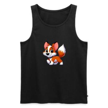 Fox Terrier 2 - Men's Premium Organic Tank Top - black - Front - Michal (187cm)