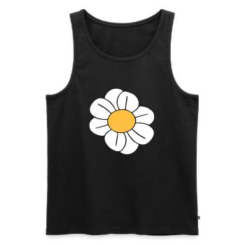 Marguerites blanches Fleurs Printemps Été Fleurs - Débardeur bio Premium Homme - noir - Devant - Michal (187cm)