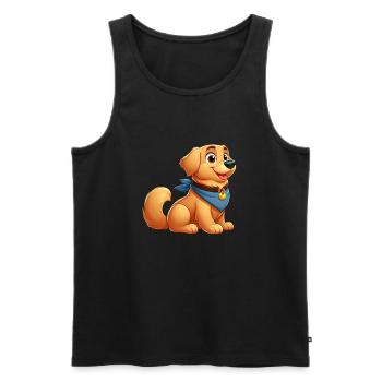 Labrador 3 - Männer Premium Bio Tank Top - Schwarz - Vorne - Michal (187cm)