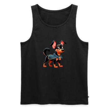 Pinscher 3 - Männer Premium Bio Tank Top - Schwarz - Vorne - Michal (187cm)