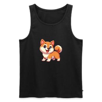 shiba - Men's Premium Organic Tank Top - black - Front - Michal (187cm)