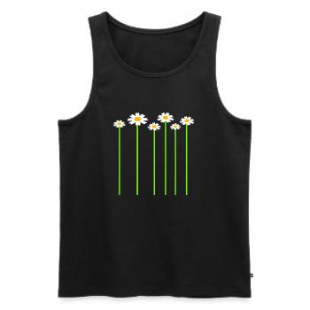 Lot de jolies fleurs Marguerite motif décoratif - Débardeur bio Premium Homme - noir - Devant - Michal (187cm)