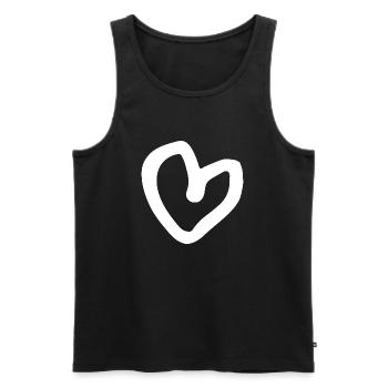 Herz - Männer Premium Bio Tank Top - Schwarz - Vorne - Michal (187cm)