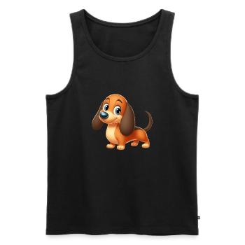 Dackel 4 - Männer Premium Bio Tank Top - Schwarz - Vorne - Michal (187cm)