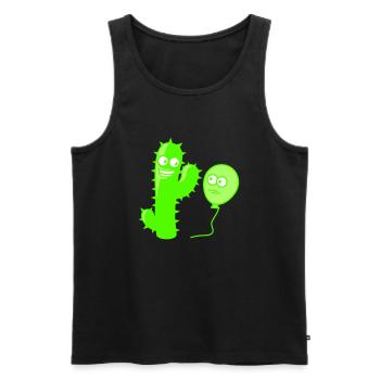 Kaktus Luftballon Handschlag Begrüßung Stacheln - Männer Premium Bio Tank Top - Schwarz - Vorne - AI Model Male 178 light (178cm)