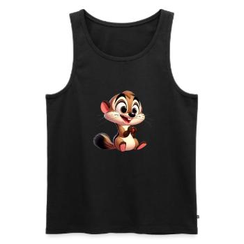 Wiesel - Männer Premium Bio Tank Top - Schwarz - Vorne - Michal (187cm)