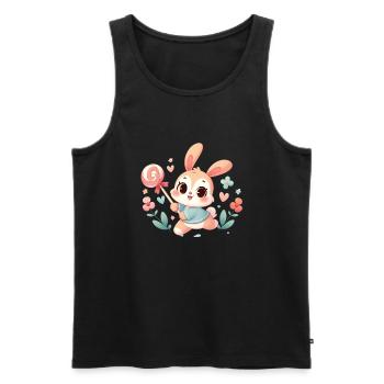 lapin 4 - Débardeur bio Premium Homme - noir - Devant - AI Model Male 178 light (178cm)