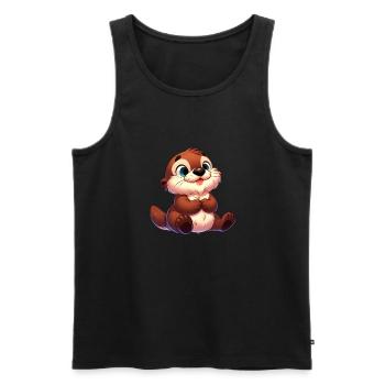 Fischotter 15 - Männer Premium Bio Tank Top - Schwarz - Vorne - AI Model Male 178 light (178cm)