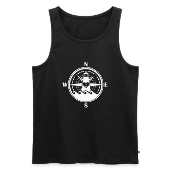 Compass Anchor Lighthouse - Men's Premium Organic Tank Top - black - Front - AI Model Male 178 light (178cm)