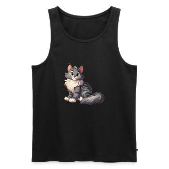 Maine Coon 15 - Männer Premium Bio Tank Top - Schwarz - Vorne - AI Model Male 178 light (178cm)