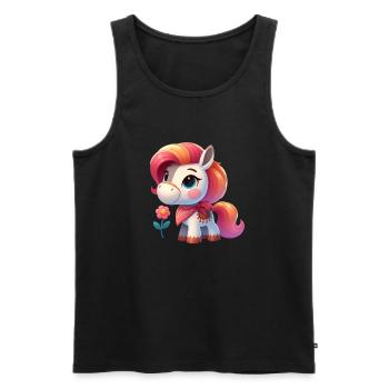 pony 3 - Men's Premium Organic Tank Top - black - Front - Michal (187cm)