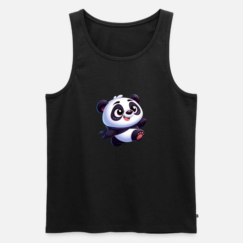 Panda 4 - Männer Premium Bio Tank Top - Schwarz