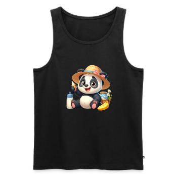 panda 6 - Débardeur bio Premium Homme - noir - Devant - Michal (187cm)