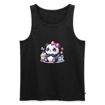 panda 7 - Débardeur bio Premium Homme - noir - Devant - Michal (187cm)