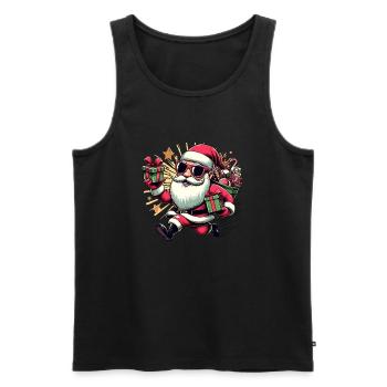 Santa Fun 10 - Men's Premium Organic Tank Top - black - Front - Michal (187cm)