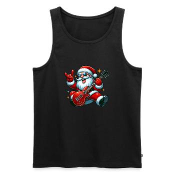 Santa Rock 7 - Men's Premium Organic Tank Top - black - Front - Michal (187cm)
