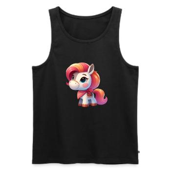 pony 4 - Men's Premium Organic Tank Top - black - Front - Michal (187cm)