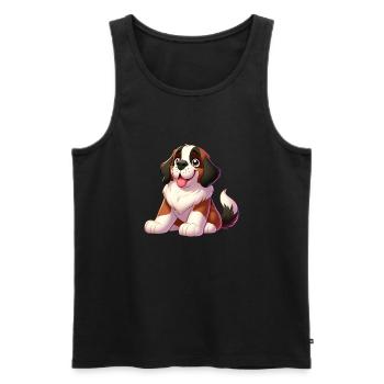 Saint Bernard 6 - Men's Premium Organic Tank Top - black - Front - Michal (187cm)