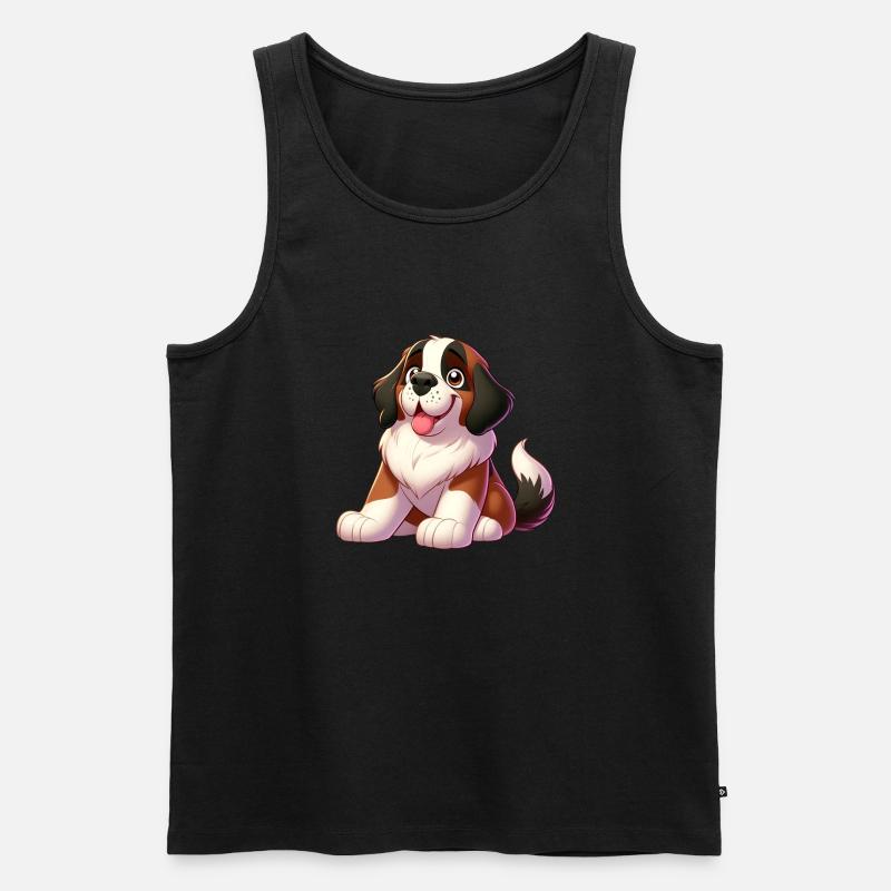 Sankt Bernhard 6 - Männer Premium Bio Tank Top - Schwarz