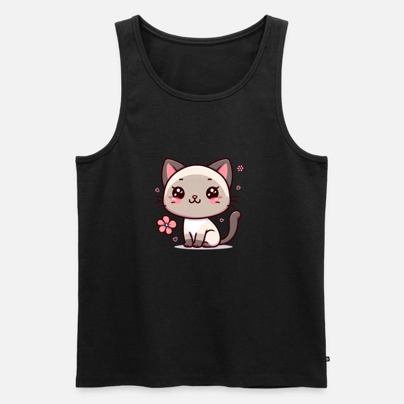 Kawaii Siamesisch 2 - Männer Premium Bio Tank Top - Schwarz