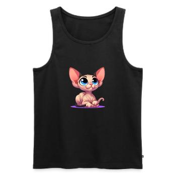 Sphynx 2 - Männer Premium Bio Tank Top - Schwarz - Vorne - AI Model Male 178 light (178cm)