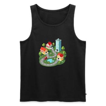 Auto Spielmatte - Vatertag mit Autos - Männer Premium Bio Tank Top - Schwarz - Vorne - AI Model Male 178 light (178cm)