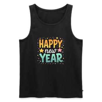 Happy New Year Halloween Design for Ladies - Men's Premium Organic Tank Top - black - Front - Michal (187cm)