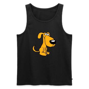 Dog, Crazy, Small, Happy, Funny, Silly, Cool - Men's Premium Organic Tank Top - black - Front - AI Model Male 178 light (178cm)