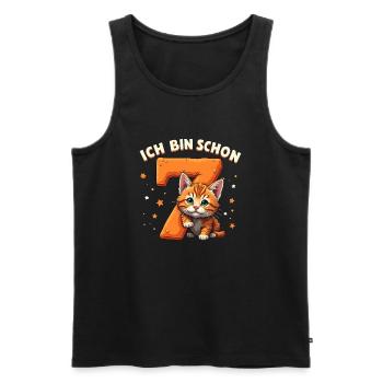 7. Geburtstag - Ich bin schon 7 Jahre - Männer Premium Bio Tank Top - Schwarz - Vorne - Michal (187cm)