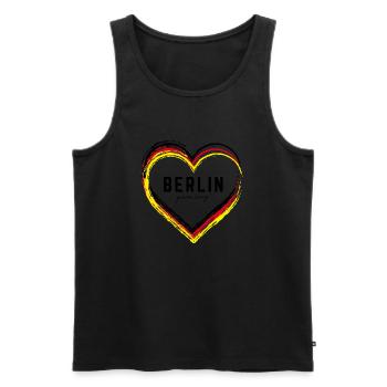 Berlin Deutschland Fan Flagge Design T Shirt - Männer Premium Bio Tank Top - Schwarz - Vorne - AI Model Male 178 light (178cm)