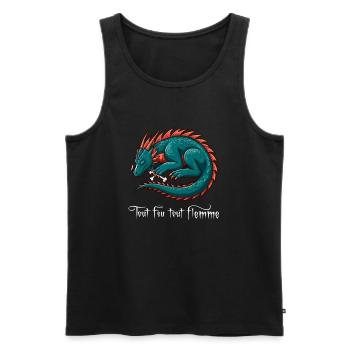 All fire, all lazy - Men's Premium Organic Tank Top - black - Front - AI Model Male 178 light (178cm)