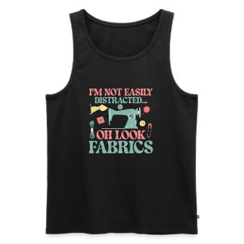 I'm Not Easily Distracted Quilter Quilting - Men's Premium Organic Tank Top - black - Front - Michal (187cm)