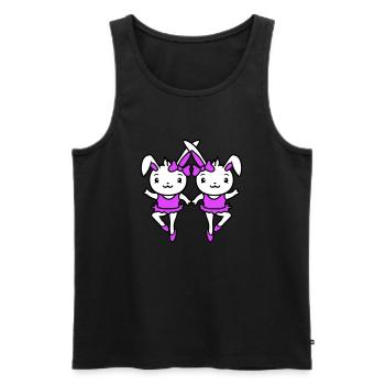 2 Hasen Ballerinas Tanzen Ballett Mädchen Frauen - Männer Premium Bio Tank Top - Schwarz - Vorne - Michal (187cm)