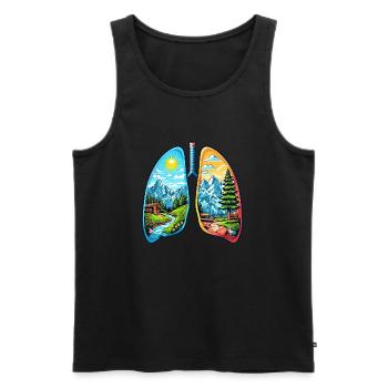 Natürliche Lunge Berglandschaft Wald - Männer Premium Bio Tank Top - Schwarz - Vorne - AI Model Male 178 light (178cm)