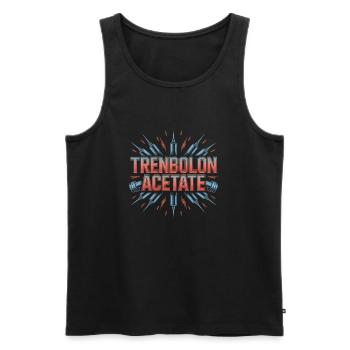 Trenbolone Acetate - Funny Gym Tshirt - Men's Premium Organic Tank Top - black - Front - AI Model Male 178 light (178cm)