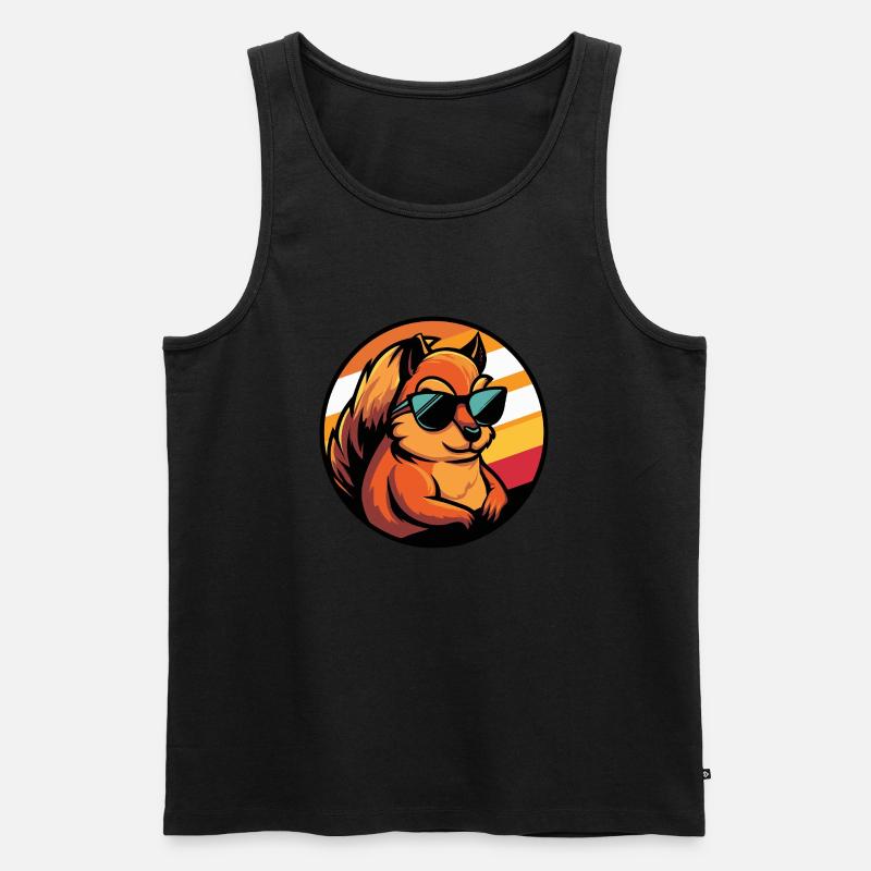Eichhörnchen Comic Cool - Männer Premium Bio Tank Top - Schwarz