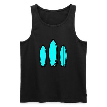 Planche de surf symbole surf - Débardeur bio Premium Homme - noir - Devant - Michal (187cm)