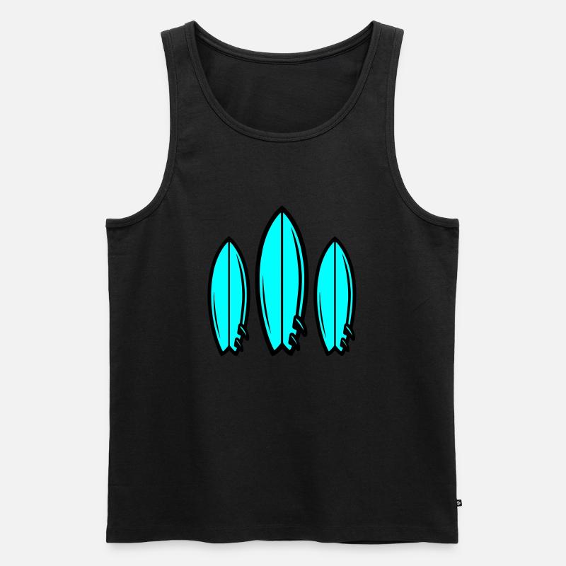 Surfbrett Symbol Surfing - Männer Premium Bio Tank Top - Schwarz