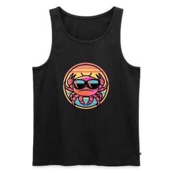 Krebs Krabbe Cool Comic - Männer Premium Bio Tank Top - Schwarz - Vorne - Michal (187cm)