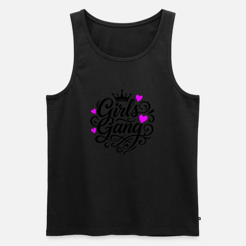 Mädchen Gang - Männer Premium Bio Tank Top - Schwarz