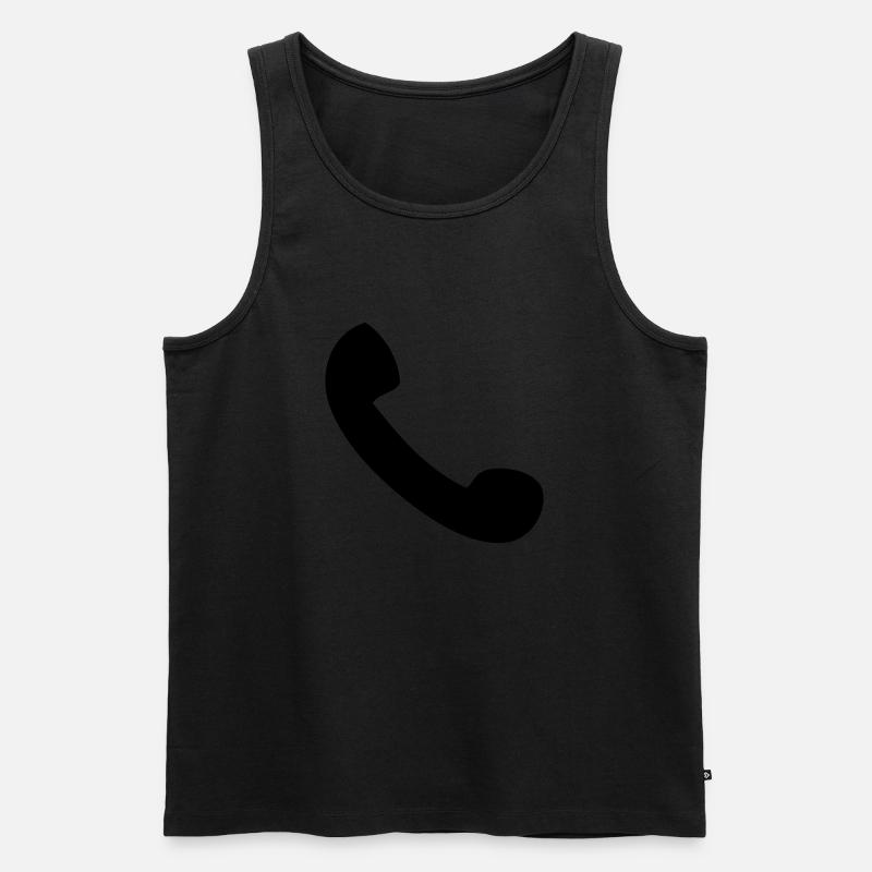 Telefonhörer - Männer Premium Bio Tank Top - Schwarz