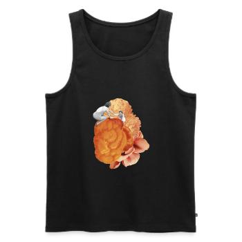 CRESTING BLOOM - Männer Premium Bio Tank Top - Schwarz - Vorne - Michal (187cm)