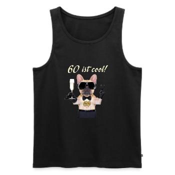 NEU Geburstags Mops 60 ist cool Geschenk - Männer Premium Bio Tank Top - Schwarz - Vorne - Michal (187cm)