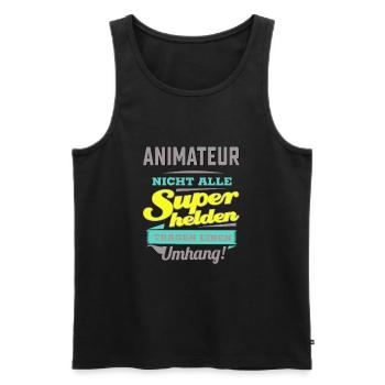 NEON Design für Superhelden - Animateur - Gesche - Männer Premium Bio Tank Top - Schwarz - Vorne - Michal (187cm)