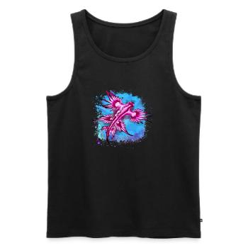 blue draggon,blue glaucus,blue ocean snail - Men's Premium Organic Tank Top - black - Front - AI Model Male 178 light (178cm)