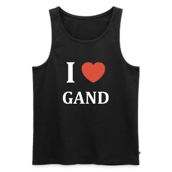 i love Gand - Débardeur bio Premium Homme - noir - Devant - Michal (187cm)