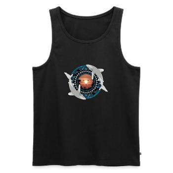 Oceanic whitetip sharks Hawaiian Polynesian - Men's Premium Organic Tank Top - black - Front - Michal (187cm)