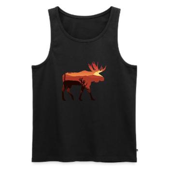 Moose - Men's Premium Organic Tank Top - black - Front - AI Model Male 178 light (178cm)