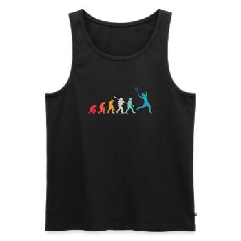 Badminton Evolution Gift for Badminton Players - Men's Premium Organic Tank Top - black - Front - AI Model Male 178 light (178cm)