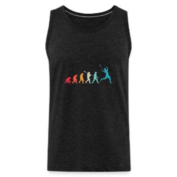 Évolution Badminton Cadeau Pour Joueurs Badminton - Débardeur bio Premium Homme - charbon - Devant - Alexander (188cm)